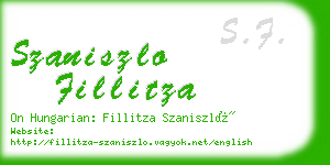 szaniszlo fillitza business card